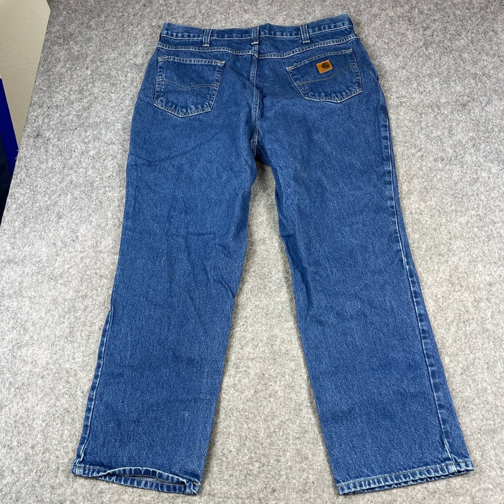 Carhartt Mens Relaxed Fit Straight Leg Blue Denim Jeans 38x30 Medium Wash 381-83 - Picture 2 of 12